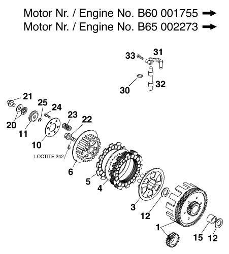 EMBRAYAGE POUR 60 SX (EU)