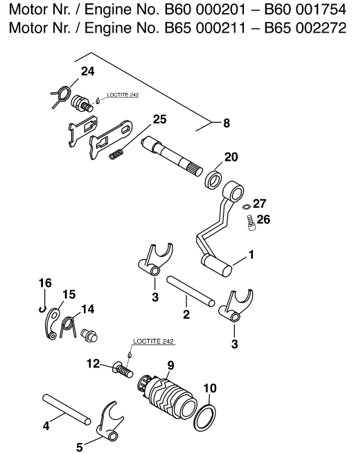 MECANISME DE SELECTION 6065 CCM I 2000 65 SX 1999