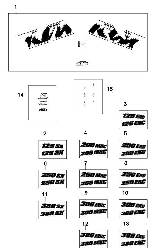 KIT DECO POUR 125 EXC 2000 EU