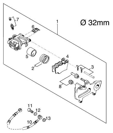 ETRIER DE FREIN ARRIERE POUR 125 EXC 2000 (EU)