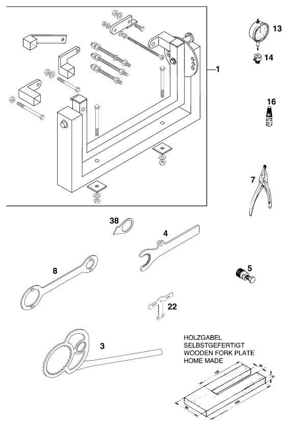 OUTILS SPECIAUX MOTEUR POUR 125 EXC 2000 (EU)