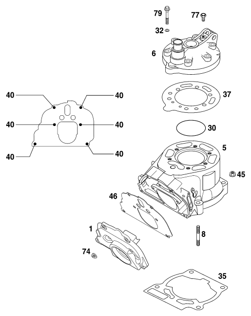 CYLINDRE POUR 125 EXC 2000 EU