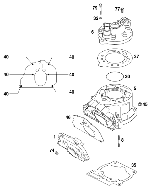 CYLINDRE POUR 125 EXC 2000 (EU)