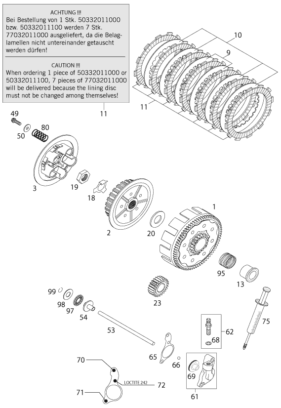 EMBRAYAGE POUR 125 SUPERMOTO 100 2000 EU