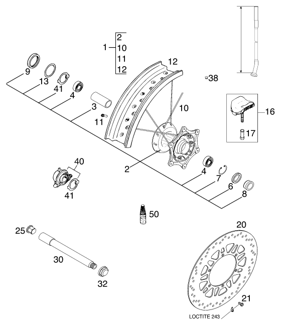 ROUE AVANT POUR 125 SUPERMOTO 100 2000 EU