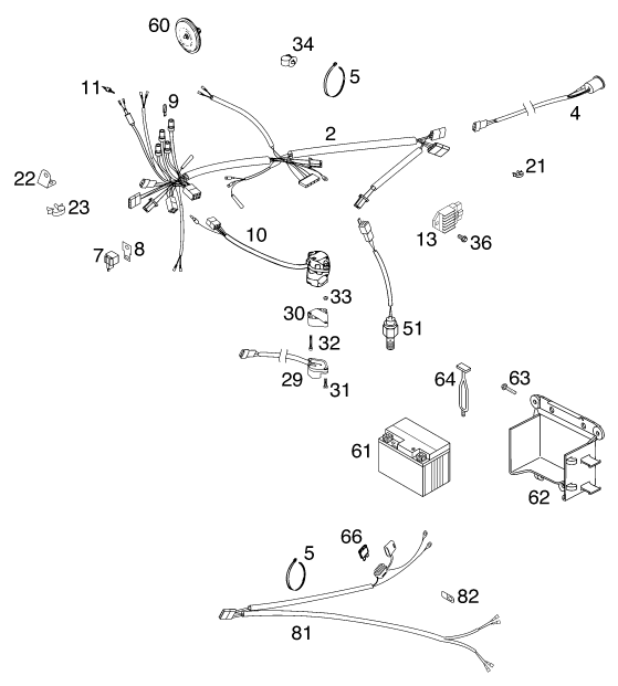 FAISCEAU DE CABLES POUR 125 EXE 100 2000 (EU)