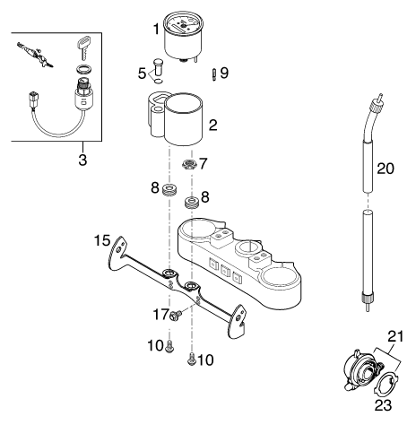 INSTRUMENTS  SYSTEME DE VERROUILLAGE POUR 125 EXE 100 2000 EU