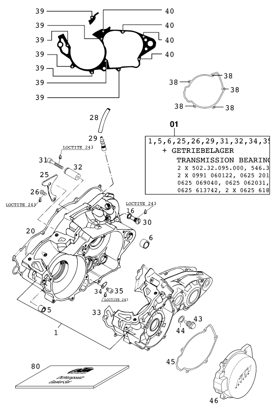 CARTER MOTEUR POUR 250 SX 2001 EU