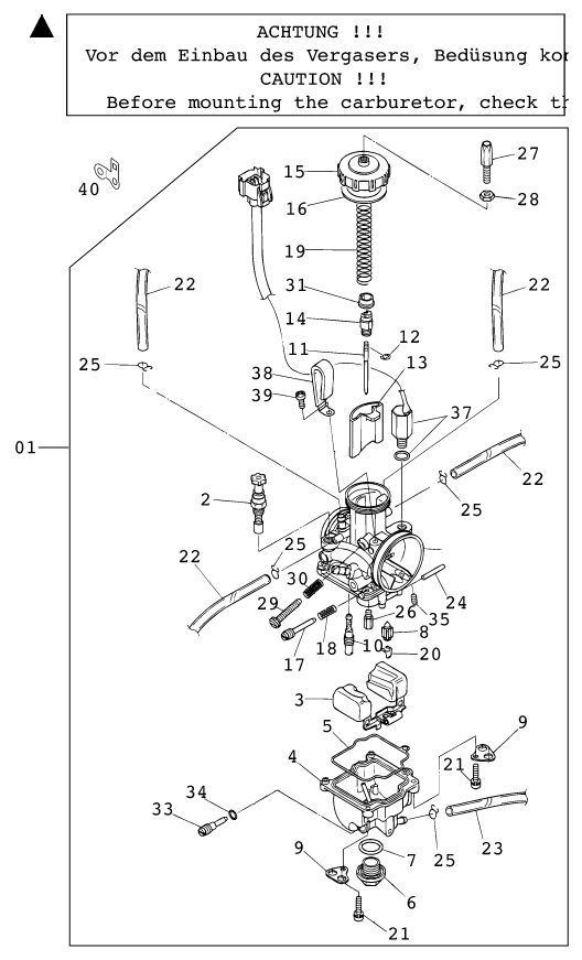 CARBURATEUR POUR 250 SX 2000 (EU)