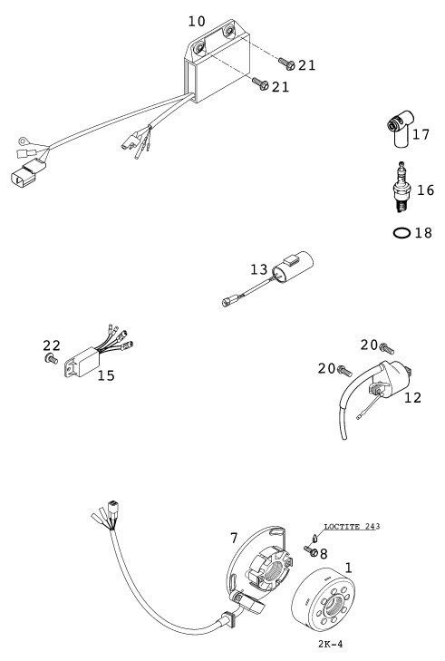 SYSTEME DE ALLUMAGE POUR 250 EXC 2001 (EU)