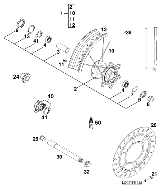 ROUE AVANT POUR 620 SC SUPER-MOTO 2000 (EU)