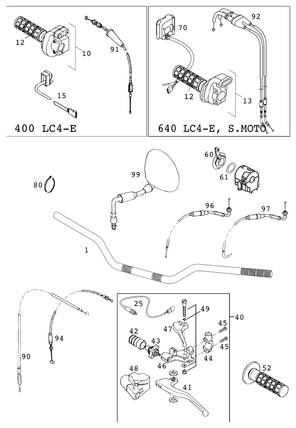 GUIDON ARMATURES POUR 640 LC4-E 2000 (EU)