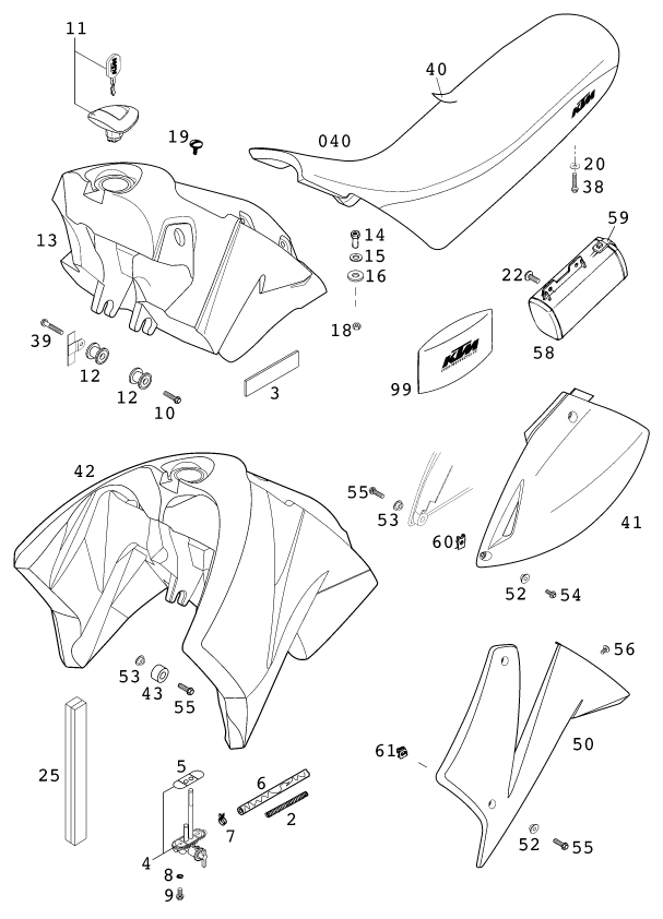 RESERVOIR SELLE POUR 640 LC4-E S.MOTO PRESTIGE 2000 (EU)