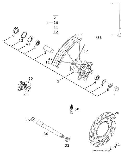 ROUE AVANT POUR 400 LC4-E 2000 (EU)