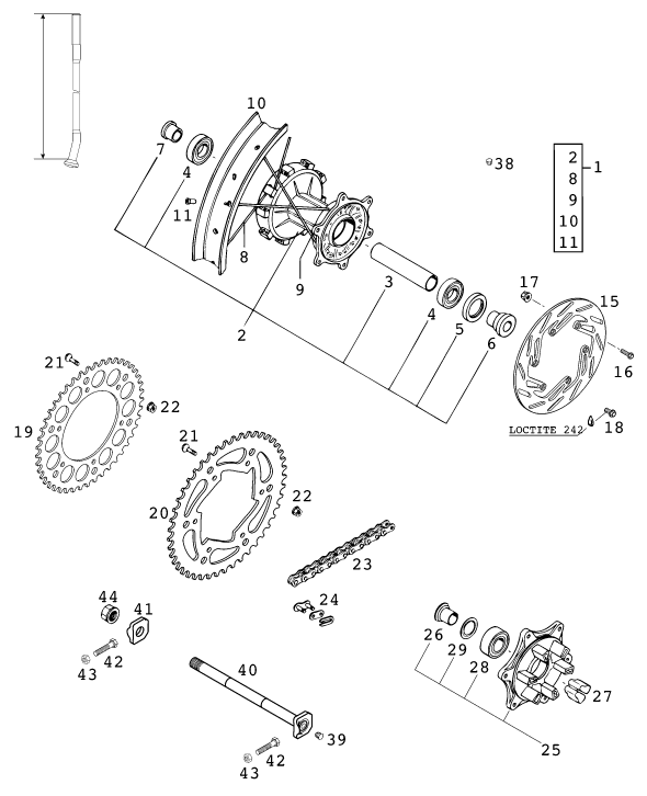 ROUE ARRIERE POUR 400 LC4 E 2000 EU