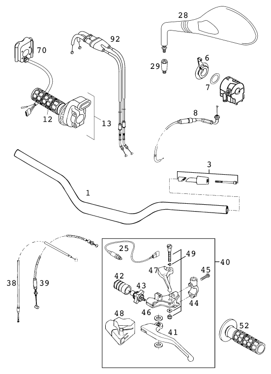 GUIDON ARMATURES POUR 640 DUKE II 2000 EU