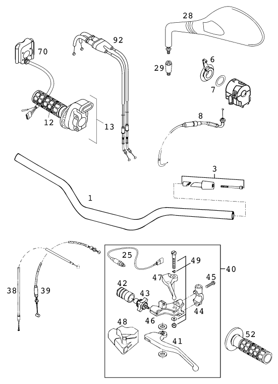 GUIDON ARMATURES POUR 640 DUKE II 2000 (EU)