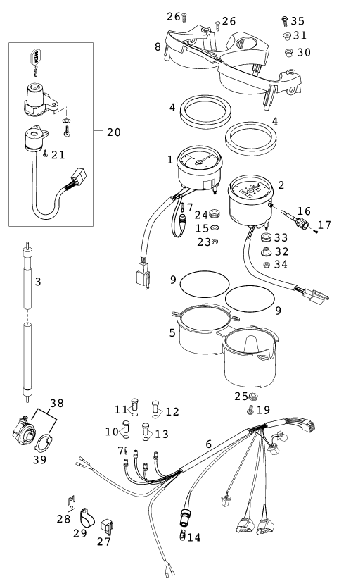 INSTRUMENTS  SYSTEME DE VERROUILLAGE POUR 640 DUKE II 2000 EU