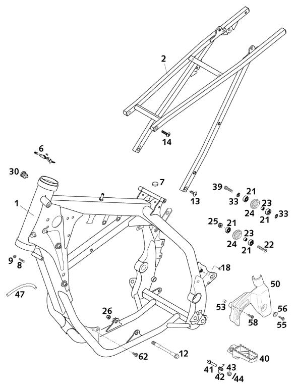 CADRE POUR 400 EXC RACING 2000 (EU)