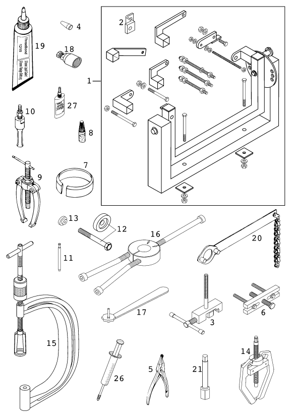 OUTILS SPECIAUX MOTEUR POUR 400 EXC RACING 2000 EU