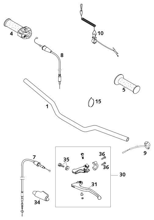 GUIDON ARMATURES POUR 50 SX SENIOR 2001 EU