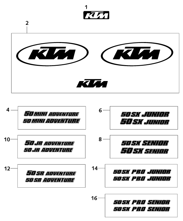 KIT DECO POUR 50 SX JUNIOR 2001 (EU)