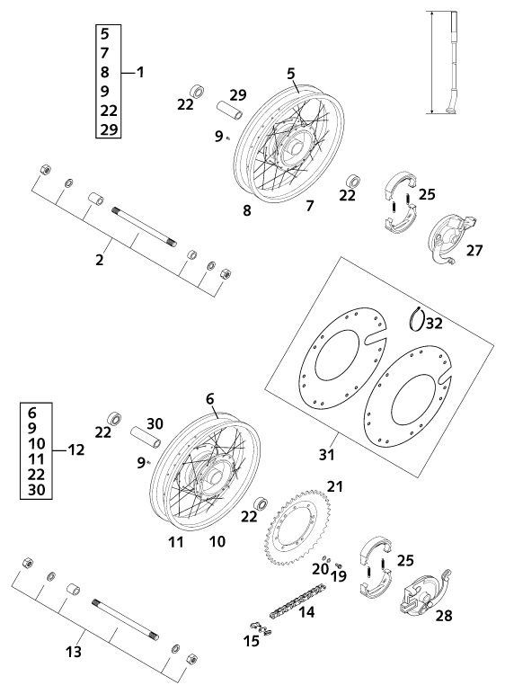 ROUE AVANT POUR 50 SX PRO SENIOR LC 2001 EU