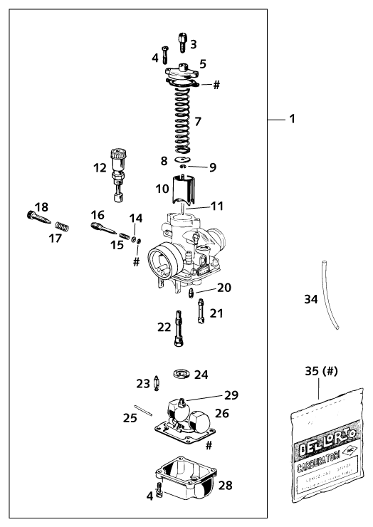 CARBURATEUR POUR 50 SX PRO SENIOR LC 2001 (EU)