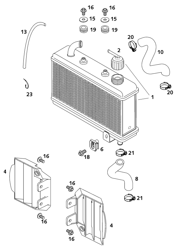 SYSTEME DE REFROIDISSEMENT POUR 50 SX PRO SENIOR LC 2001 (EU)