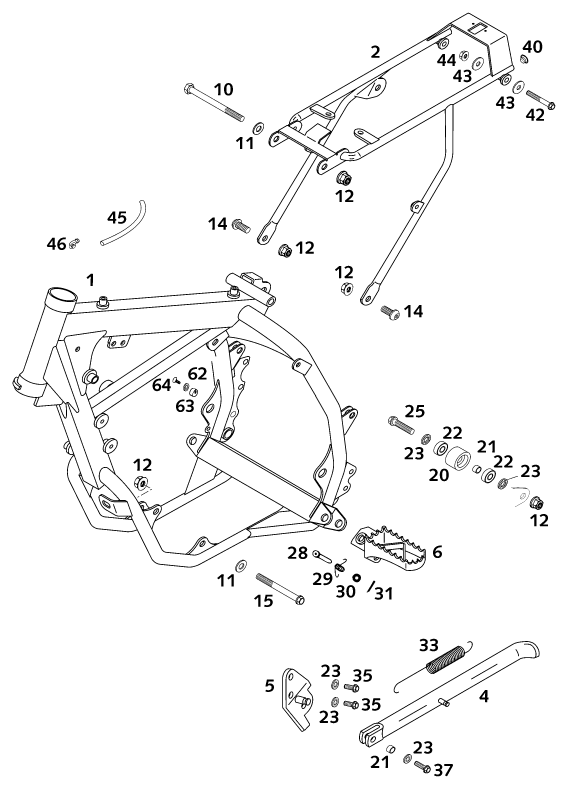 CADRE POUR 65 SX 2001 EU