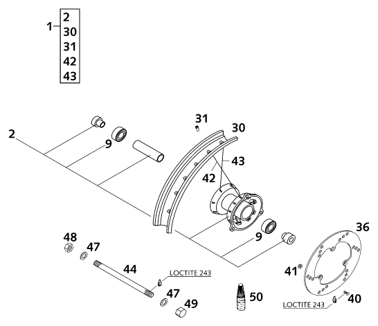 ROUE AVANT POUR 65 SX 2001 (EU)