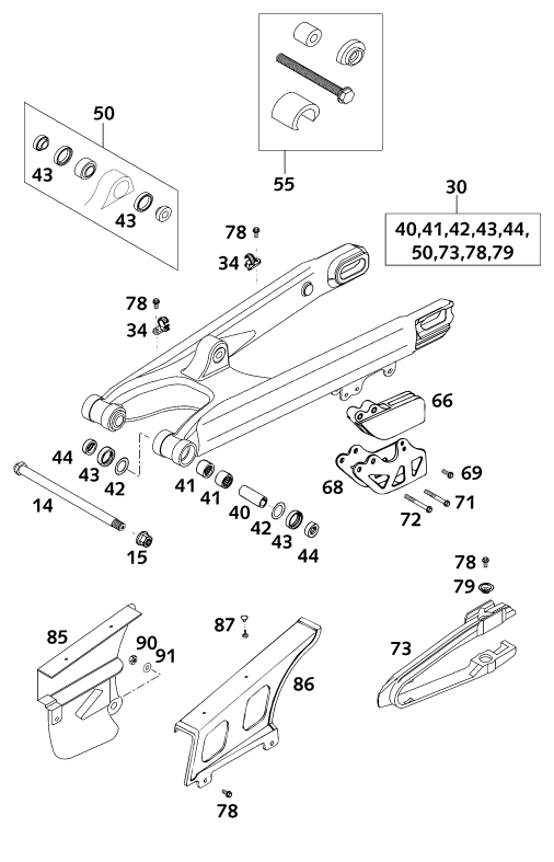 BRAS OSCILLANT POUR 125 EXE 100 2001 EU