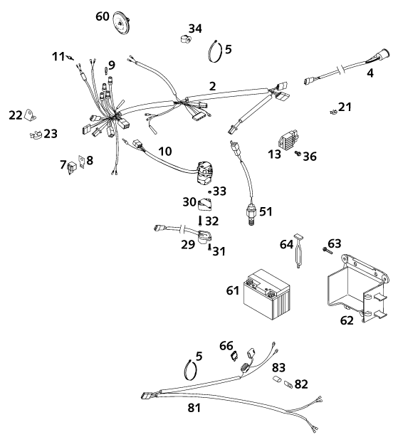 FAISCEAU DE CABLES POUR 125 EXE 100 2001 (EU)