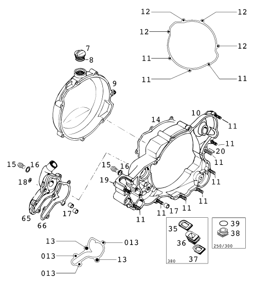 COUVERCLE DEMBRAYAGE POUR 250 EXC 2001 EU