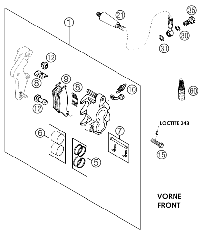 ETRIER DE FREIN AVANT POUR 400 LS E MIL 04 EU