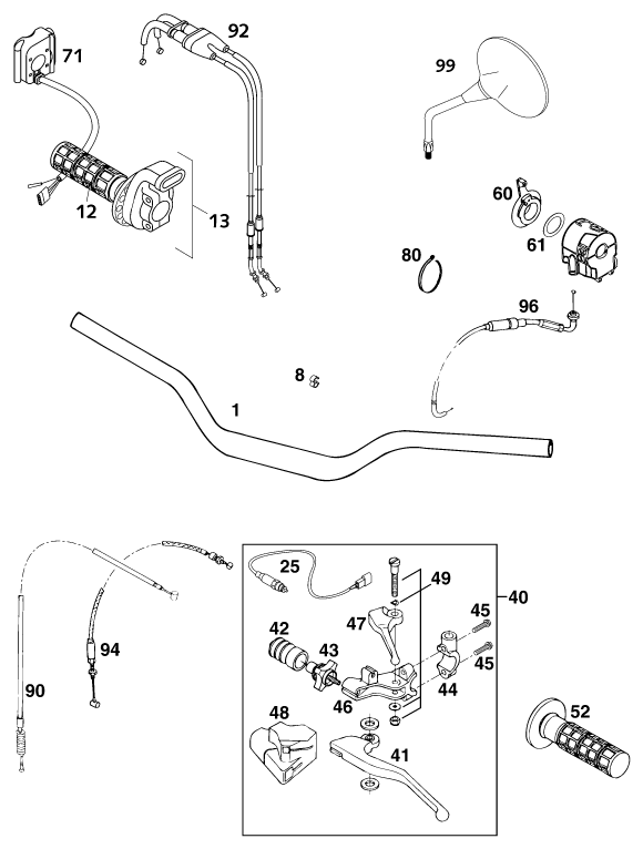 GUIDON ARMATURES POUR 640 ADVENTURE R 2001 EU