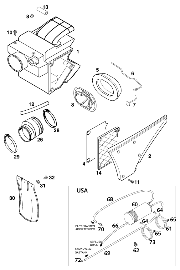 FILTRE A AIR POUR 640 ADVENTURE R 2001 EU