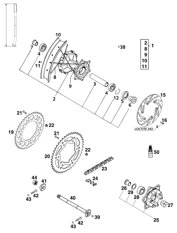 ROUE ARRIERE POUR 640 ADVENTURE R 2001 EU