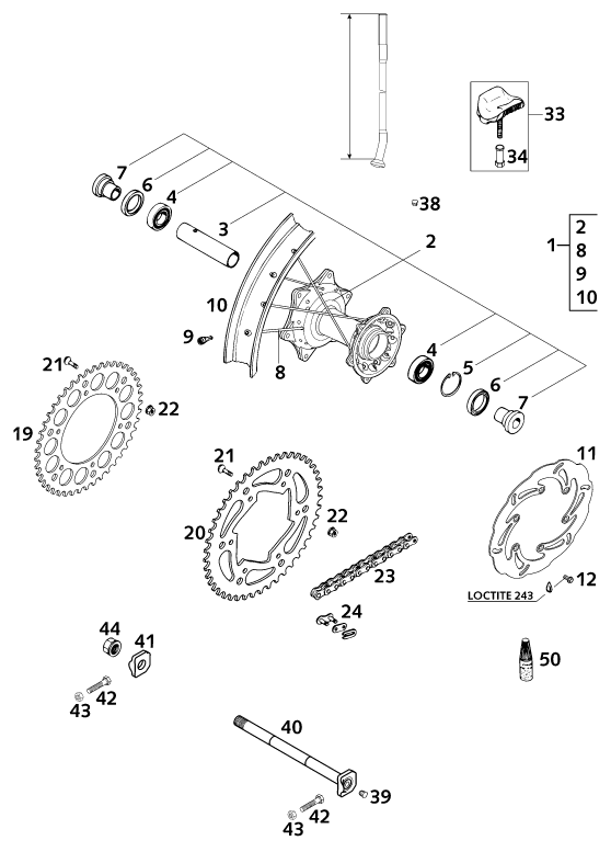 ROUE ARRIERE POUR 620 SC 2001 EU