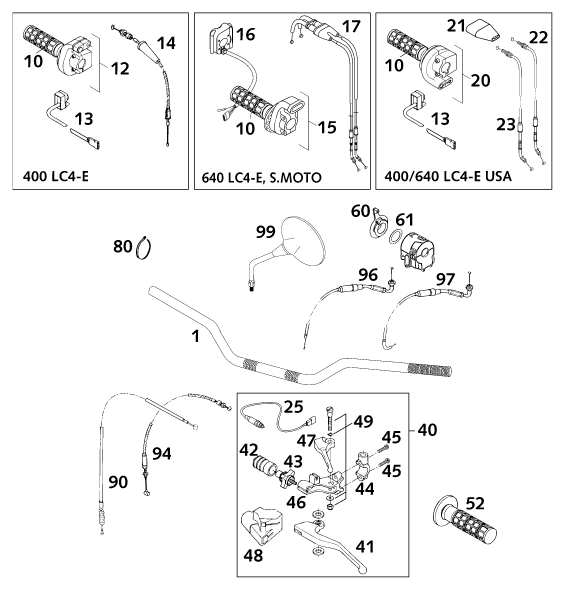 GUIDON ARMATURES POUR 640 LC4-E 2001 (EU)