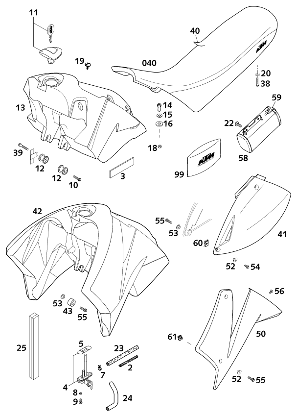 RESERVOIR SELLE POUR 640 LC4 E SUPER MOTO 2001 EU