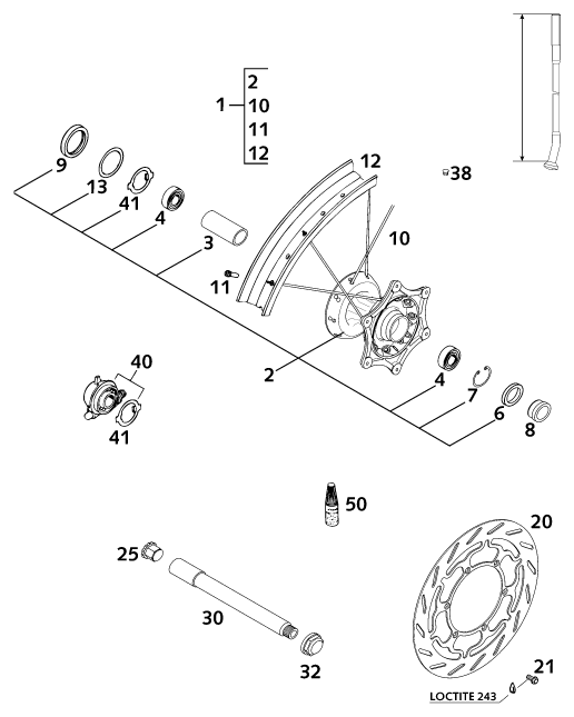 ROUE AVANT POUR 400 LC4-E 2001 (EU)