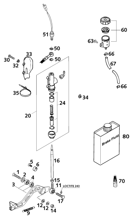 SYSTEME DE FREIN ARRIERE POUR 400 LC4-E 2001 (EU)