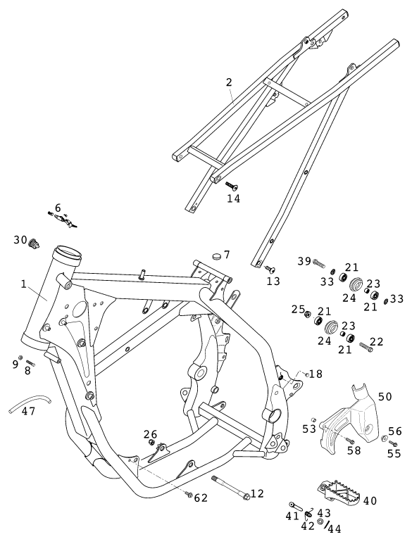 CADRE POUR 250 EXC RACING 2001 (EU)