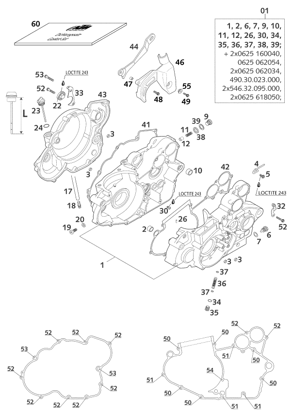 CARTER MOTEUR POUR 400 EXC RACING 2001 (EU)