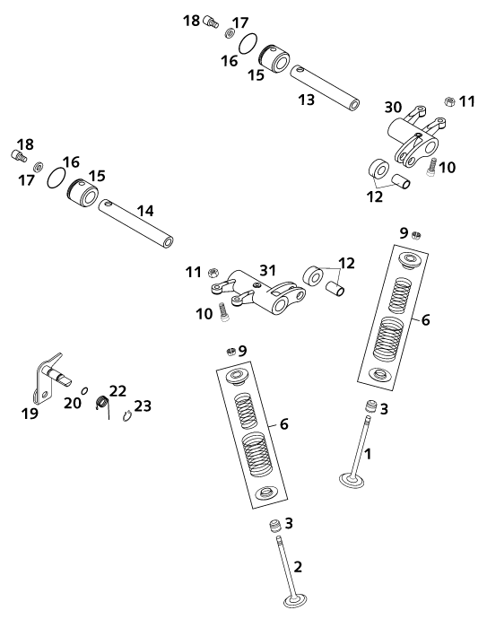 MECANISME DE COMMANDE POUR 250 EXC RACING 2001 (EU)