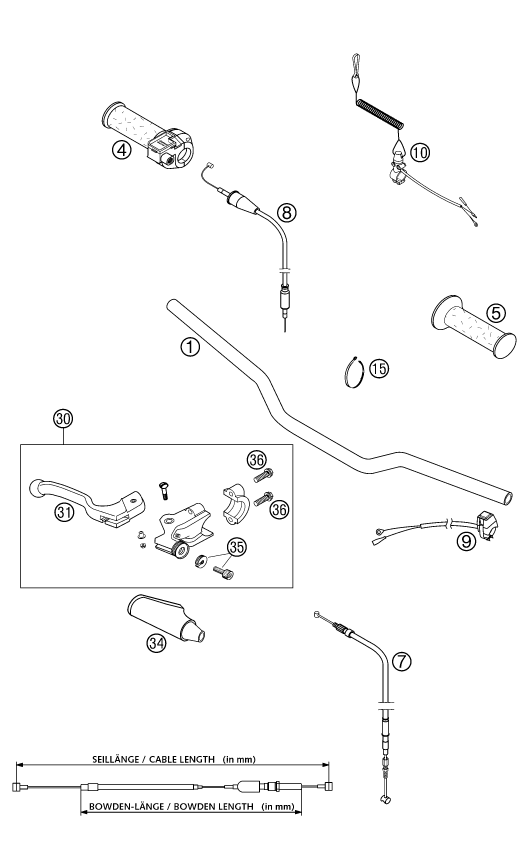 GUIDON ARMATURES POUR 50 MINI ADVENTURE GS 2002 (EU)