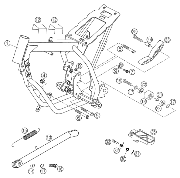 CADRE POUR 50 MINI ADVENTURE GS 2002 EU
