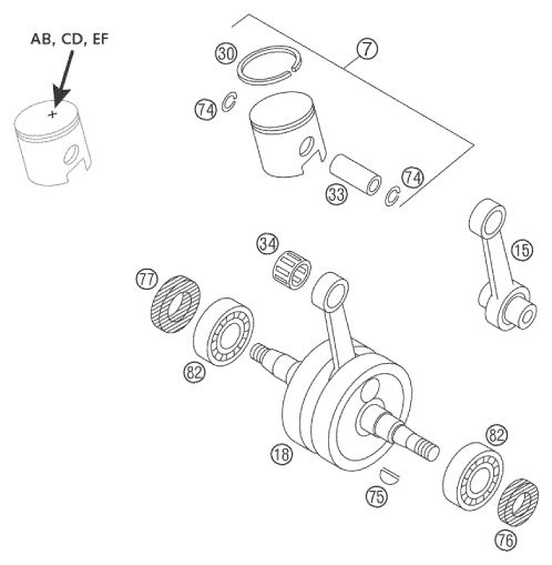 VILEBREQUIN PISTON POUR 50 JUNIOR ADVENTURE 2003 (EU)