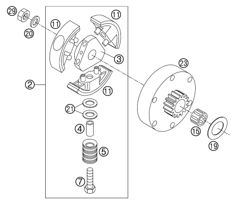 EMBRAYAGE POUR 50 SX PRO JUNIOR LC 2002 (EU)